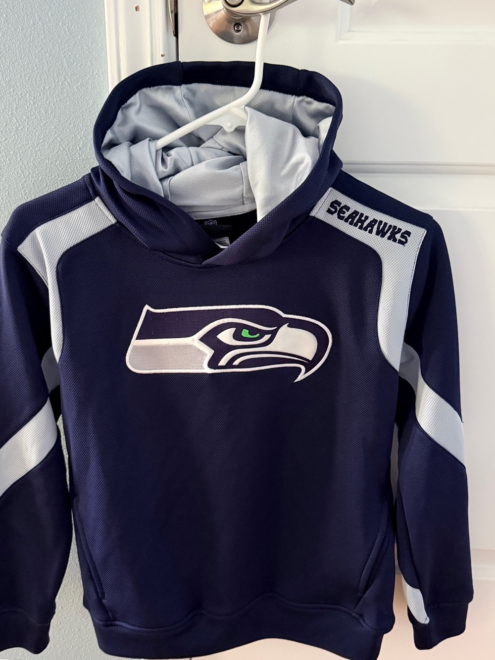 Seattle Seahawks Navy Kids Hoodie Puffer Jacket